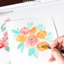 Aquarell Anleitung Lose Blumen Rosen Aquarellfarben
