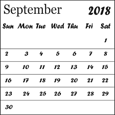 2018 September Calendar In Printable Pdf Word Excel Template September Calendar Calendar Word Calendar Printables