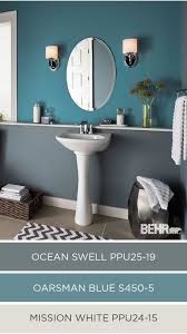 Accent Walls Stand Out Even More When Paired With A Sophisticated Neutral Like Gray Create A Wow Worthy Gu Blue Accent Walls Bathroom Colors Painting Bathroom