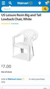 Shop for resin folding chairs in kitchen & dining furniture at walmart and save. Us Leisure Resin Big Tall Low Back Chair White Walmart Com Walmart Com