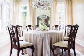 Antique dining room set chippendale. Alyssa Rosenheck Round Silk Tablecloth Dining Table With Chippendale Chairs