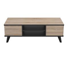 table basse industrielle wayne imitation chene et noir table basse table basse industrielle chene