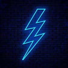 Neon Sign Lightning Voltage Icon Isolated On Brick Wall Neon Signs Neon Art Neon