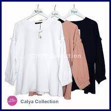Wanita pemilik kulit putih tidak perlu repot memilih warna. Blouse Atasan Wanita Muslim Lengan Panjang Terbaru Kekinian Murah Shakila Putih Shopee Indonesia