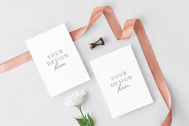 An online mockup generator template for showcasing a square wedding invitation card design. 50 Free Invitation Mockup Design Psd Format Collection Candacefaber