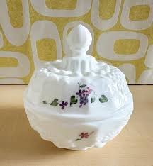 Vintage Fenton Milk Glass Covered Candy