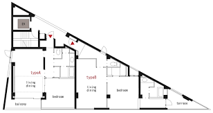 An angular room design extends the open space from one exterior wall to another dividing the house into functional zones and adding a. Architectural Drawings 8 Triangular Projects That Embrace Their Awkward Sites Architizer Journal