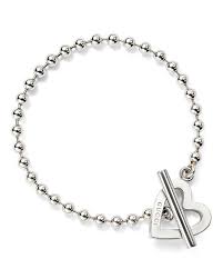 Gucci Sterling Silver Toggle Heart Bracelet Gucci Bloomingdale S Sterling Silver Accessories Silver Bead Necklace Heart Bracelet