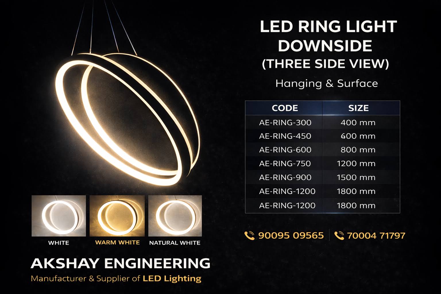 LED Ring Light – Downside (Three Side View) LED LIGHT product image
