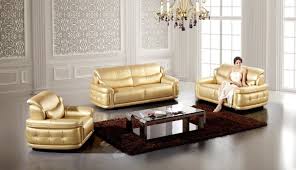 3 Pc Modern Contemporary Gold Leather Sofa Loveseat Chair Living Room Couch Set Ad Leather Sofa Set Living Room Sets Furniture Couches Living Room