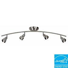 Hampton Bay Kelso 3 Ft 4 Light Brushed Nickel Led Track Lighting Kit Kerf4200ledsn3k The Home Depot Led Track Lighting Track Lighting Track Lighting Kits