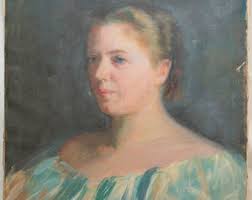 Beautiful Ellen Day Hale (attr.) Oil Painting of Female Portrait, Unsigned