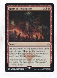 I recently put up a post about the two gods i opened and my promo, which was torment of hailfire. Magic Mtg Hour Of Devastation Prerelease Foil Hour Of Devastation Ebay