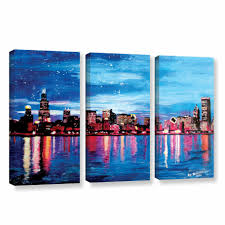 Packaging issues love the choice of prints and delivery was easy and quick. Ebern Designs Chicago Skyline At Dusk By Marcus Martina Bleichner 3 Piece Print Set On Canvas Reviews Wayfair