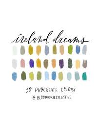 Ireland Dreams Muted Colors Green And Blue Procreate Etsy Color Palette Design Color Palette Muted Colors