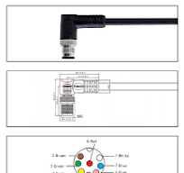 Elbow 8pin Male and Female with Cable 2m M12 Circular ...