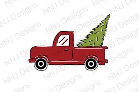 Download Christmas Truck With Tree Png Clipart Graphic By Nnj Designs Creative Fabrica PSD Mockup Templates