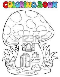 Une Illustration De La Maison De Fantaisie Champignon Banque D Images Vecteurs Et Illustrations Libres De Droits Livre De Couleur Champignon Dessin Coloriage