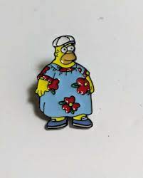 Fat Homer Enamel Pin Badge Brooch Moo Moo Dress MuuMuu Hawaiian The Simpsons  New | eBay