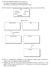 Solved 1 Write The Balanced Equation For Reaction Of