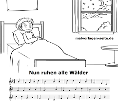 Nun Ruhen Alle Walder Noten Und Text Kinder Lied Kinderlieder Kinder Musik