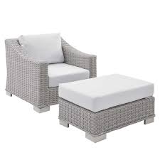 Besides good quality brands, you'll also find plenty of discounts when you shop for outdoor furniture wicker during big sales. Conway Sunbrella Outdoor Patio Wicker Rattan 2 Piece Armchair And Ottoman Set Eei 4354 Lgr Whi Accuweather Shop