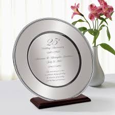25th wedding anniversary gifts flowers. Personalized 25th Wedding Anniversary Plate
