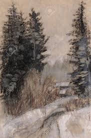 Learn how to create a distant trees the easy way. Winter Landscape With High Fur Trees Are Lengthways Expensive In The Distance The Country Houses Which Have Been Filled Up By Snow Stock Photo Picture And Royalty Free Image Image 19061751