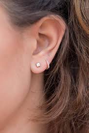 Small Zircon Earrings Tiny Zircon Earrings Dainty Zircon Second Hole Earrings Earings Piercings Earrings