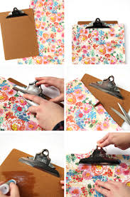 Free tutorial with pictures on how to decorate a clipboard in under 120 minutes using glue, decorative paper, and clip boards. How To Decorate And Cover A Clipboard Using Wrapping Paper Gathering Beauty