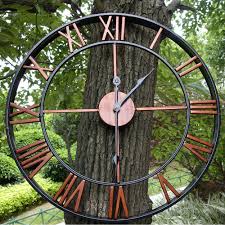 Antique Large Wall Clock Outdoor Indoor 3d Gear Roman Numeral Silent Open Face 18 98 Outdoor Outdoor Wall Clocks Large Outdoor Wall Clock Large Outdoor Clock