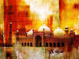 Badshahi Mosque Or The Royal Mosque By Catf Architecture Painting Pakistani Art Islamic Paintings