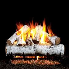 Product review of real fyre charred split oak gas log set and g46 burner.realistic logs, large flame and electronic ignition. Peterson Real Fyre White Birch Vented Gas Log Set Woodland Direct