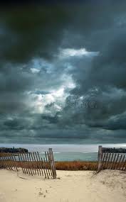 Stormy Sky At The Beach With Fence Dramatic Stormy Skies Over A Beach With A Fe Affiliate Fence Dramatic Sky Aesthetic Watercolor Sky Beach Painting