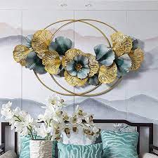 Ybriefbag Metal Wall Art Decor Wall Art Hanging Sculpture Flower Designed Wall Murals Metal Wall Hanging Metal Wall Art Decor Metal Wall Hangings Iron Wall Art