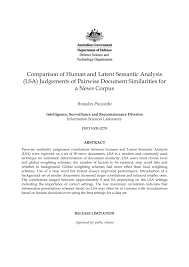 PDF) Comparison of Human and Latent Semantic Analysis (LSA) Judgements of  Pairwise Document Similarities for a News Corpus