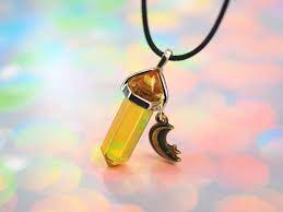 Citrine Quartz Crystal Necklace Crystal Choker Pastel Goth Etsy Quartz Crystal Necklace Crystal Choker Crystal Necklace