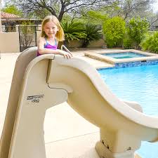 Kids of all ages love our slides that have twists, turns, water features and more. Slideaway Safe Removable Inground Pool Slide Taupe Pool Supplies Canada