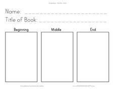 beginning middle end of story lesson plans worksheets