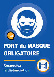 Stickers avec le logo du port du masque obligatoire et sa mention, kit composé de 10 autocollants. Affiche Port Du Masque Obligatoire Stock Vektorgrafik Adobe Stock