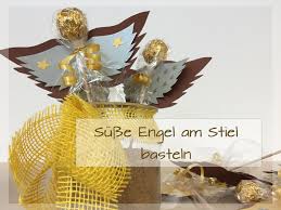 Rocher Engel Am Stiel Basteln Als Kleines Wichtelgeschenk Engel Basteln Basteln Weihnachten Rocher Basteln