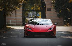 The lamborghini huracán (spanish for hurricane; Red Lamborghini Huracan Coupe Lamborghini Front Autumn Red Huracan Hd Wallpaper Wallpaperbetter