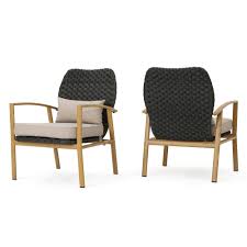 San Luis Set Of 2 Wicker Club Chair Gray Beige Light Brown Christopher Knight Home Grey Light Brow Lounge Chair Outdoor Patio Chairs Outdoor Wicker Chairs