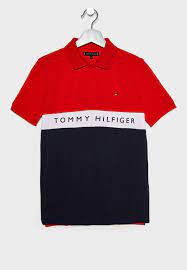 Buy Tommy Hilfiger red Teen Color Block Polo for Kids in MENA, Worldwide