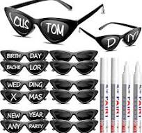 Flutesan 12 Pcs Wedding Personalised Sunglasses Bulk Custom Cat Eye  Sunglasses with 4 Paint Pens for Adult DIY Custom Birthday Wedding Party  Favors