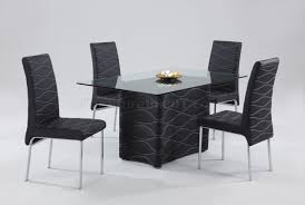 Mangano dining room furniture set consists of 2 door china, table with 2 extension, chairs, 3 door buffet and mirror. Black Modern Dining Room Glass Top Table W Optional Chairs