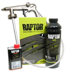 U Pol Raptor 1 Bottle Kit With Gun Tinted To Any Colour Raptor1ltr With Gun 44 43 Jawel Paints Online Suppliers Of Car Industrial Paint