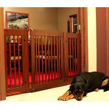 A dog gate is designed to keep a pet in one area, so it's important that the gate is secure. Amish Craftsman Oak Pressure Mount Pet Gate Dog Gate Pet Gate Indoor Dog Gates