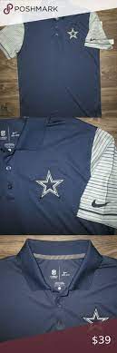 Nike Dallas Cowboys Polo Shirt Large Long Sleeve Tshirt Men Shirts Polo Shirt