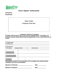 direct deposit authorization form masspay fill out and sign printable pdf template signnow